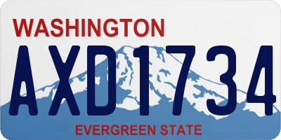 WA license plate AXD1734