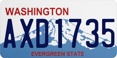 WA license plate AXD1735