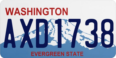 WA license plate AXD1738