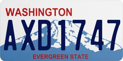 WA license plate AXD1747