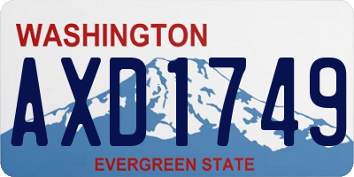 WA license plate AXD1749