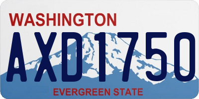 WA license plate AXD1750