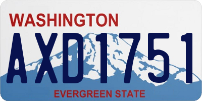 WA license plate AXD1751