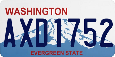 WA license plate AXD1752