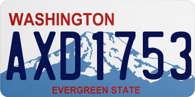 WA license plate AXD1753
