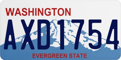 WA license plate AXD1754