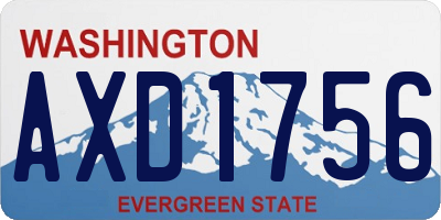 WA license plate AXD1756