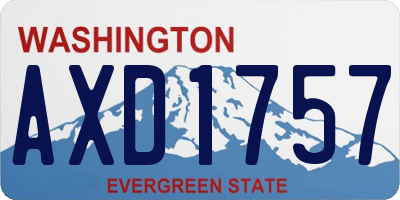 WA license plate AXD1757