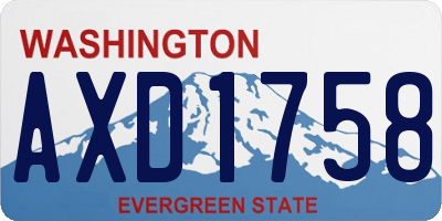 WA license plate AXD1758