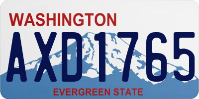 WA license plate AXD1765