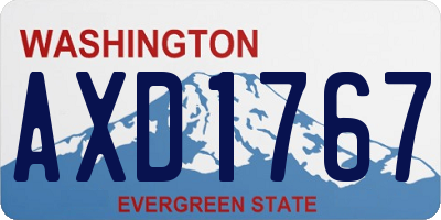 WA license plate AXD1767
