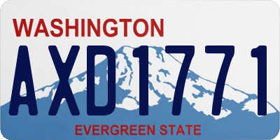 WA license plate AXD1771