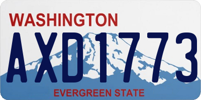 WA license plate AXD1773