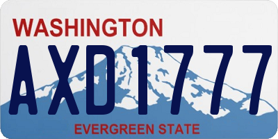 WA license plate AXD1777