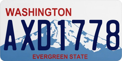 WA license plate AXD1778