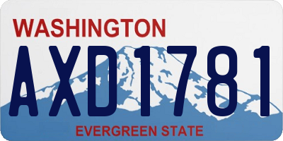WA license plate AXD1781