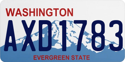 WA license plate AXD1783