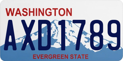 WA license plate AXD1789
