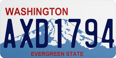 WA license plate AXD1794
