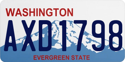 WA license plate AXD1798