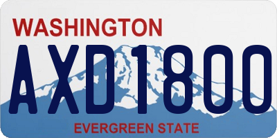 WA license plate AXD1800