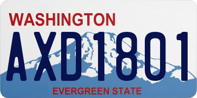 WA license plate AXD1801