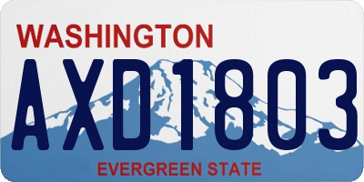 WA license plate AXD1803