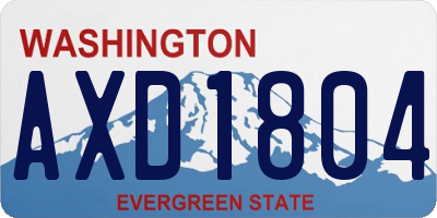 WA license plate AXD1804