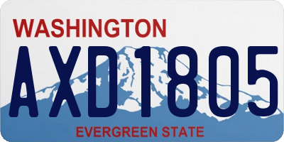 WA license plate AXD1805