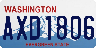 WA license plate AXD1806