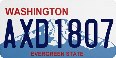 WA license plate AXD1807
