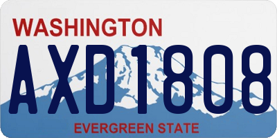 WA license plate AXD1808