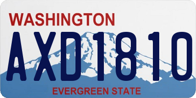 WA license plate AXD1810