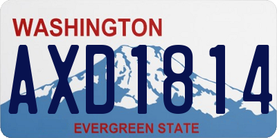WA license plate AXD1814