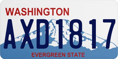 WA license plate AXD1817