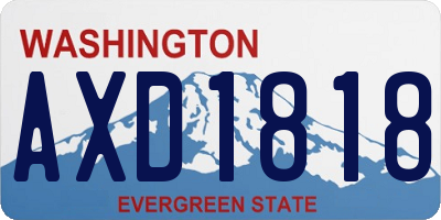 WA license plate AXD1818