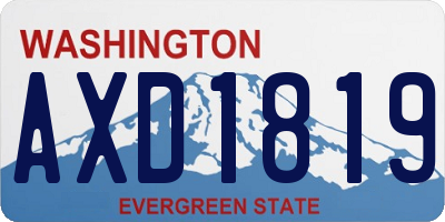 WA license plate AXD1819