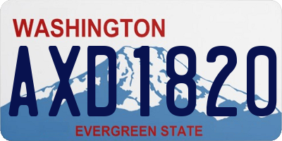 WA license plate AXD1820