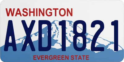 WA license plate AXD1821