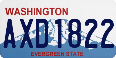 WA license plate AXD1822