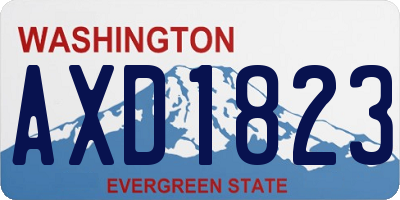 WA license plate AXD1823