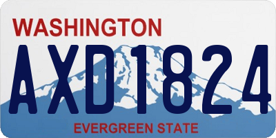 WA license plate AXD1824