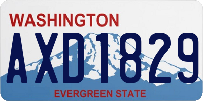 WA license plate AXD1829