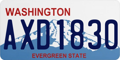 WA license plate AXD1830