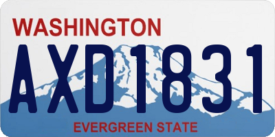 WA license plate AXD1831