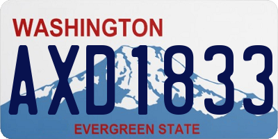 WA license plate AXD1833