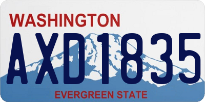 WA license plate AXD1835