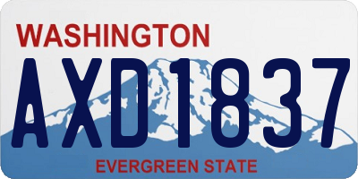 WA license plate AXD1837