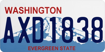WA license plate AXD1838