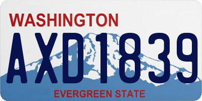 WA license plate AXD1839